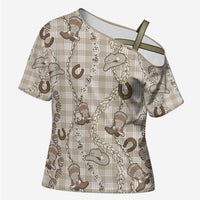 Hawaii Palaka Cowboy Cross Shoulder Shirt Shell Maile Lei With Western Patterns - Polynesian Pride