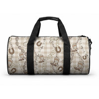 Hawaii Palaka Cowboy Duffle Bag Shell Maile Lei With Western Patterns