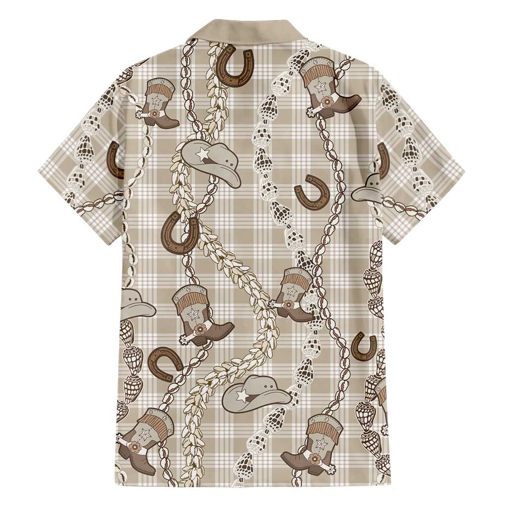 Hawaii Palaka Cowboy Family Matching Puletasi and Hawaiian Shirt Shell Maile Lei With Western Patterns DT05 - Polynesian Pride