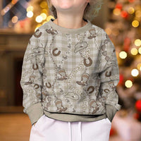 Hawaii Palaka Cowboy Kid Ugly Christmas Sweater Shell Maile Lei With Western Patterns - Polynesian Pride