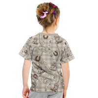 Hawaii Palaka Cowboy Kid T Shirt Shell Maile Lei With Western Patterns - Polynesian Pride