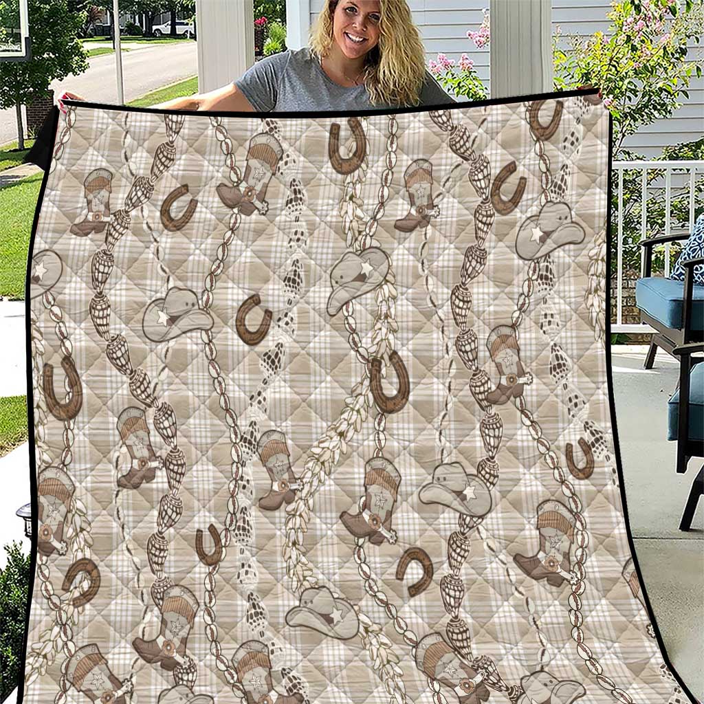 Hawaii Palaka Cowboy Quilt Shell Maile Lei With Western Patterns - Polynesian Pride