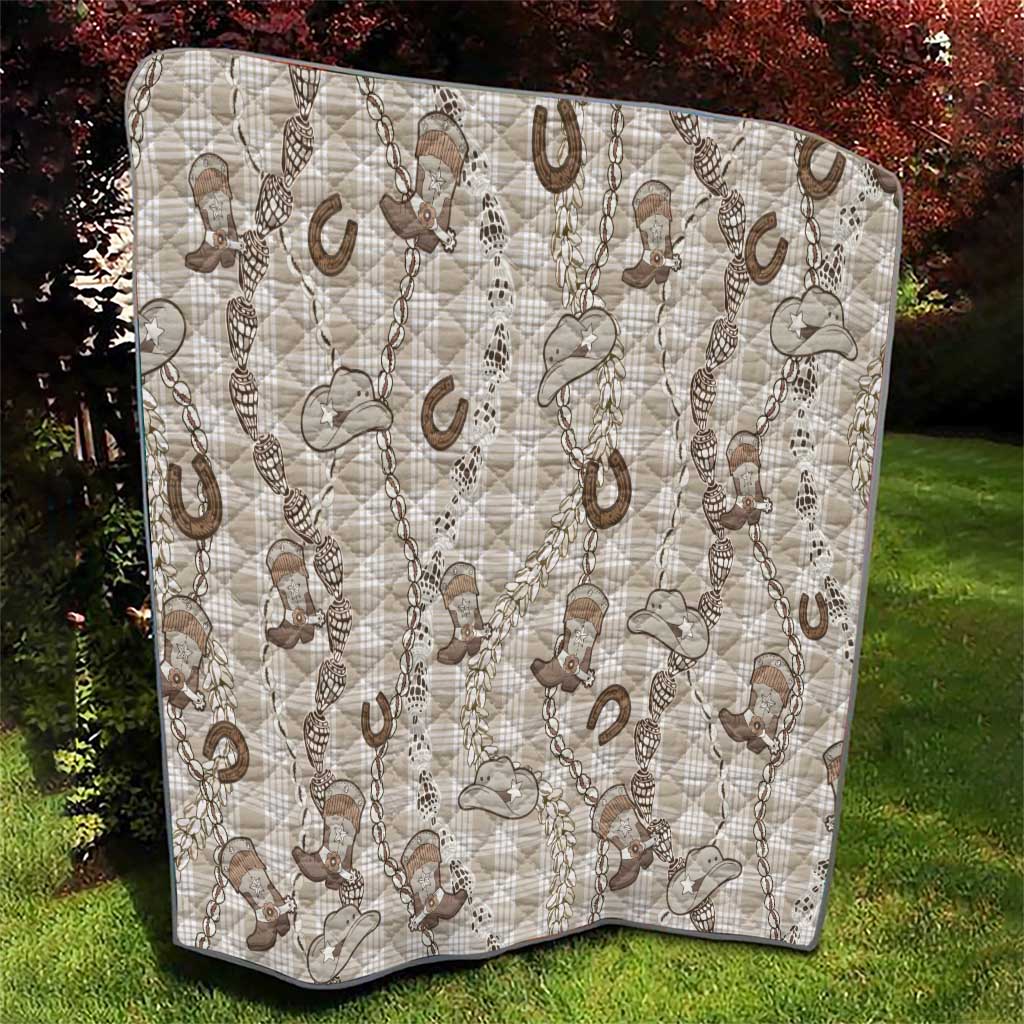 Hawaii Palaka Cowboy Quilt Shell Maile Lei With Western Patterns - Polynesian Pride