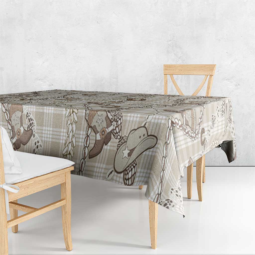 Hawaii Palaka Cowboy Tablecloth Shell Maile Lei With Western Patterns - Polynesian Pride