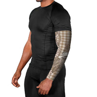 Beige Hawaii Palaka Cowboy Turtle Arm Sleeves Hawaiian Paniolo Puakenikeni Maile Lei DT05 - Polynesian Pride