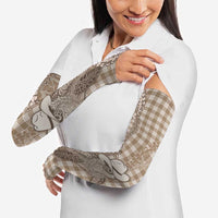 Beige Hawaii Palaka Cowboy Turtle Arm Sleeves Hawaiian Paniolo Puakenikeni Maile Lei DT05 - Polynesian Pride