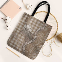 Beige Hawaii Palaka Cowboy Turtle Tote Bag Hawaiian Paniolo Puakenikeni Maile Lei - Polynesian Pride