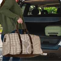 Beige Hawaii Palaka Cowboy Turtle Travel Bag Hawaiian Paniolo Puakenikeni Maile Lei - Polynesian Pride