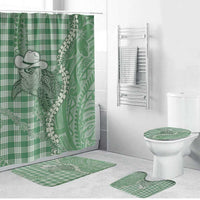 Green Hawaii Palaka Cowboy Turtle Bathroom Set Hawaiian Paniolo Puakenikeni Maile Lei - Polynesian Pride