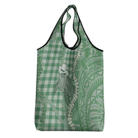 Green Hawaii Palaka Cowboy Turtle Grocery Bag Hawaiian Paniolo Puakenikeni Maile Lei - Polynesian Pride