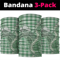 Green Hawaii Palaka Cowboy Turtle Neck Gaiter Hawaiian Paniolo Puakenikeni Maile Lei - Polynesian Pride