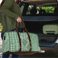 Green Hawaii Palaka Cowboy Turtle Travel Bag Hawaiian Paniolo Puakenikeni Maile Lei - Polynesian Pride