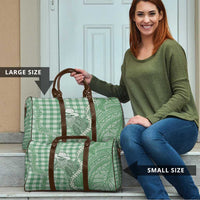 Green Hawaii Palaka Cowboy Turtle Travel Bag Hawaiian Paniolo Puakenikeni Maile Lei - Polynesian Pride