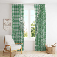 Green Hawaii Palaka Cowboy Turtle Window Curtain Hawaiian Paniolo Puakenikeni Maile Lei DT05 - Polynesian Pride