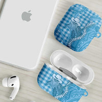 Blue Hawaii Palaka Cowboy Turtle AirPods Case Hawaiian Paniolo Puakenikeni Maile Lei - Polynesian Pride