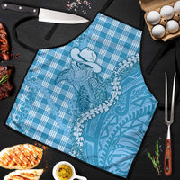 Blue Hawaii Palaka Cowboy Turtle Apron Hawaiian Paniolo Puakenikeni Maile Lei - Polynesian Pride