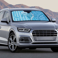 Blue Hawaii Palaka Cowboy Turtle Auto Sun Shade Hawaiian Paniolo Puakenikeni Maile Lei - Polynesian Pride