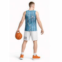 Blue Hawaii Palaka Cowboy Turtle Basketball Jersey Hawaiian Paniolo Puakenikeni Maile Lei - Polynesian Pride