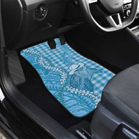 Blue Hawaii Palaka Cowboy Turtle Car Mats Hawaiian Paniolo Puakenikeni Maile Lei - Polynesian Pride