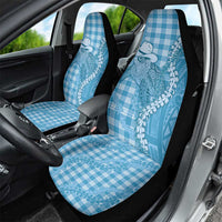 Blue Hawaii Palaka Cowboy Turtle Car Seat Cover Hawaiian Paniolo Puakenikeni Maile Lei - Polynesian Pride