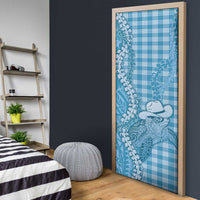 Blue Hawaii Palaka Cowboy Turtle Door Cover Hawaiian Paniolo Puakenikeni Maile Lei - Polynesian Pride