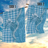Blue Hawaii Palaka Cowboy Turtle Garden Flag Hawaiian Paniolo Puakenikeni Maile Lei DT05 - Polynesian Pride