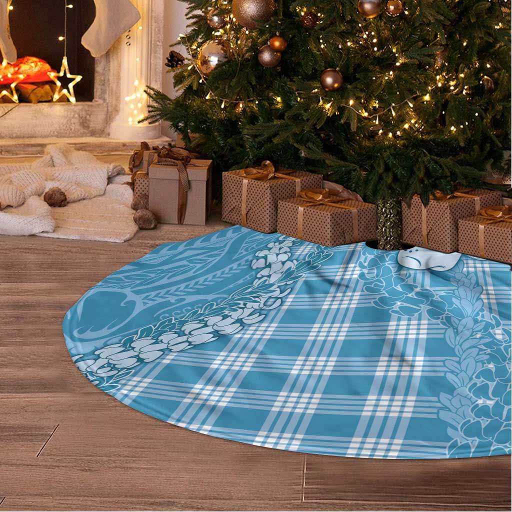 Blue Hawaii Palaka Cowboy Turtle Tree Skirt Hawaiian Paniolo Puakenikeni Maile Lei - Polynesian Pride