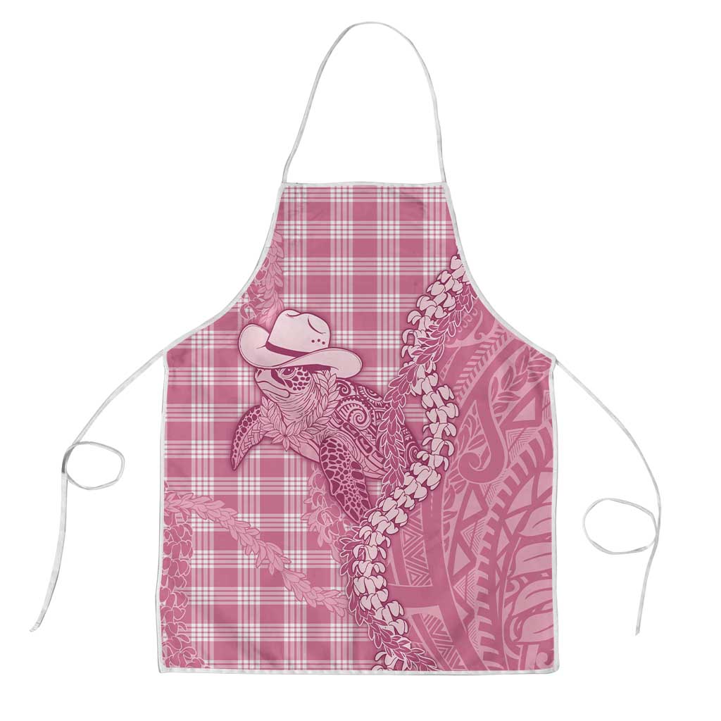 Pink Hawaii Palaka Cowboy Turtle Apron Hawaiian Paniolo Puakenikeni Maile Lei - Polynesian Pride