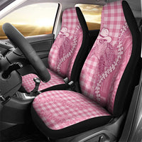 Pink Hawaii Palaka Cowboy Turtle Car Seat Cover Hawaiian Paniolo Puakenikeni Maile Lei - Polynesian Pride