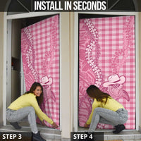 Pink Hawaii Palaka Cowboy Turtle Door Cover Hawaiian Paniolo Puakenikeni Maile Lei - Polynesian Pride
