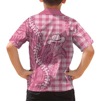 Pink Hawaii Palaka Cowboy Turtle Family Matching Puletasi and Hawaiian Shirt Hawaiian Paniolo Puakenikeni Maile Lei DT05 - Polynesian Pride