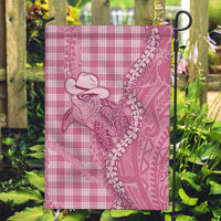 Pink Hawaii Palaka Cowboy Turtle Garden Flag Hawaiian Paniolo Puakenikeni Maile Lei - Polynesian Pride