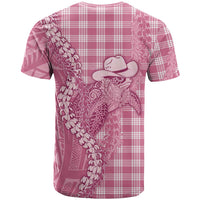 Pink Hawaii Palaka Cowboy Turtle T Shirt Hawaiian Paniolo Puakenikeni Maile Lei - Polynesian Pride