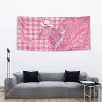 Pink Hawaii Palaka Cowboy Turtle Tapestry Hawaiian Paniolo Puakenikeni Maile Lei - Polynesian Pride