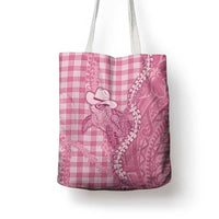 Pink Hawaii Palaka Cowboy Turtle Tote Bag Hawaiian Paniolo Puakenikeni Maile Lei - Polynesian Pride