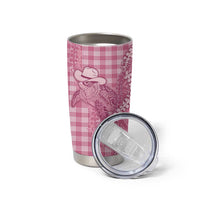 Pink Hawaii Palaka Cowboy Turtle Tumbler Cup Hawaiian Paniolo Puakenikeni Maile Lei - Polynesian Pride