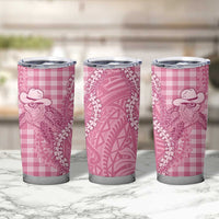 Pink Hawaii Palaka Cowboy Turtle Tumbler Cup Hawaiian Paniolo Puakenikeni Maile Lei - Polynesian Pride