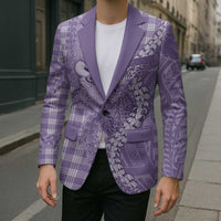 Purple Hawaii Palaka Cowboy Turtle Blazer Hawaiian Paniolo Puakenikeni Maile Lei - Polynesian Pride