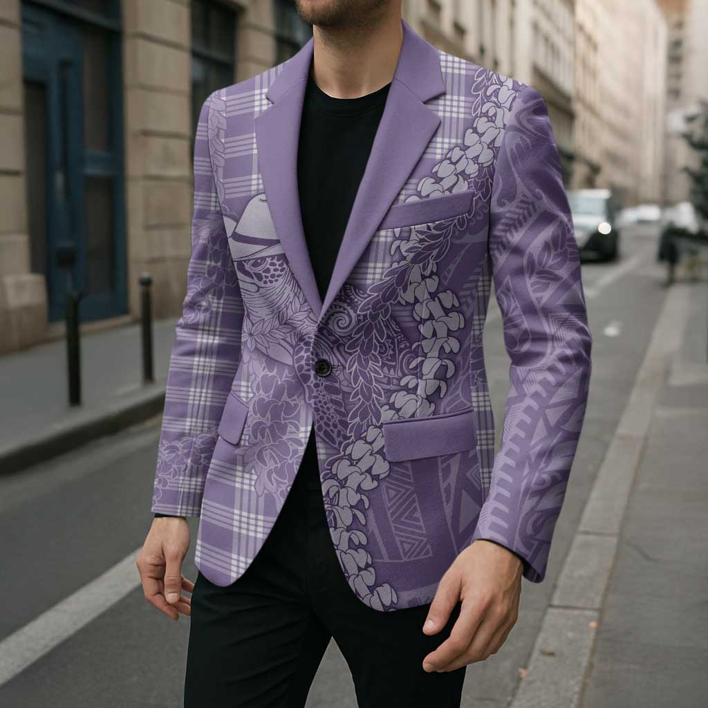 Purple Hawaii Palaka Cowboy Turtle Blazer Hawaiian Paniolo Puakenikeni Maile Lei - Polynesian Pride