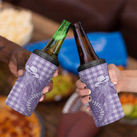Purple Hawaii Palaka Cowboy Turtle 4 in 1 Can Cooler Tumbler Hawaiian Paniolo Puakenikeni Maile Lei - Polynesian Pride