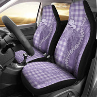 Purple Hawaii Palaka Cowboy Turtle Car Seat Cover Hawaiian Paniolo Puakenikeni Maile Lei - Polynesian Pride