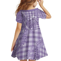 Purple Hawaii Palaka Cowboy Turtle Family Matching Short Sleeve Bodycon Dress and Hawaiian Shirt Hawaiian Paniolo Puakenikeni Maile Lei - Polynesian Pride