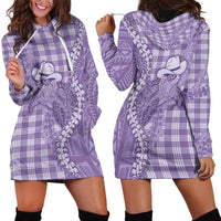 Purple Hawaii Palaka Cowboy Turtle Hoodie Dress Hawaiian Paniolo Puakenikeni Maile Lei - Polynesian Pride