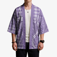 Purple Hawaii Palaka Cowboy Turtle Kimono Hawaiian Paniolo Puakenikeni Maile Lei - Polynesian Pride