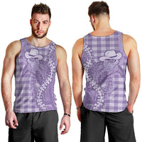 Purple Hawaii Palaka Cowboy Turtle Men Tank Top Hawaiian Paniolo Puakenikeni Maile Lei - Polynesian Pride