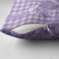 Purple Hawaii Palaka Cowboy Turtle Pillow Cover Hawaiian Paniolo Puakenikeni Maile Lei - Polynesian Pride