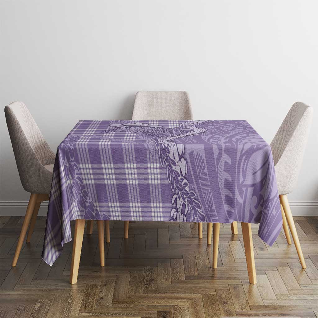 Purple Hawaii Palaka Cowboy Turtle Tablecloth Hawaiian Paniolo Puakenikeni Maile Lei - Polynesian Pride