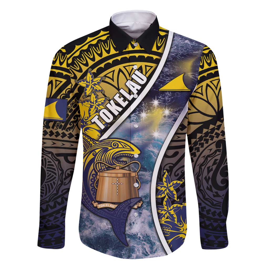 Personalised Tokelau Family Matching Off Shoulder Short Dress and Hawaiian Shirt National Badge Waves Style