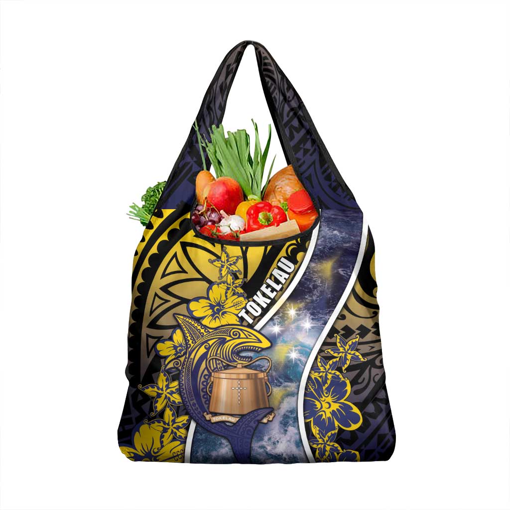 Tokelau Grocery Bag National Badge Waves Style DT05 1-pack One Size Yellow - Polynesian Pride