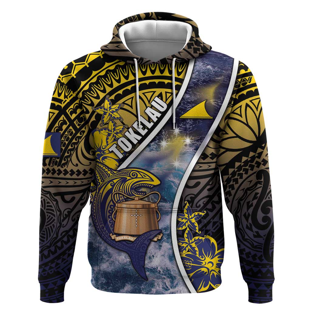 Personalised Tokelau Hoodie National Badge Waves Style